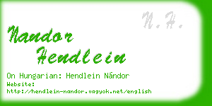 nandor hendlein business card